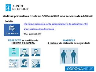Servizo e medidas preventivas fronte ao COVID-19 no Arquivo de Galicia