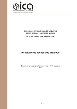 Tradución al gallego de los "Principios de acceso a los archivos" del Consejo Internacional de Archivos