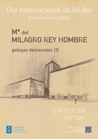 Cartel de la exposición: "María de él Milagro Rey Hombre. Gallegas destacadas (2)".