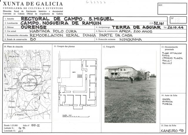 O inventario de casas rectorais de Galicia