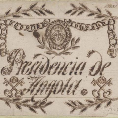 Arquivo do Reino de Galicia. Colección cartográfica e iconográfica. Presidencia de Angola. Debuxo incautado a Antonio Benito Fandiño, preso no cárcere público de Santiago. 1825. Sign.: 0038_1