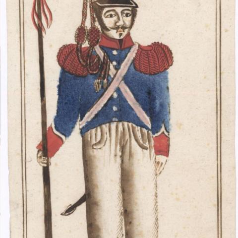 Arquivo do Reino de Galicia. Colección cartográfica e iconográfica. Presidencia de Angola. Debuxo incautado a Antonio Benito Fandiño, preso no cárcere público de Santiago. 1825. Sign.: 0038_1