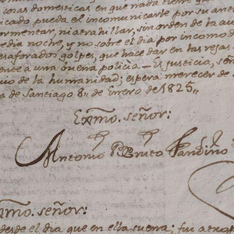 Arquivo do Reino de Galicia. Colección cartográfica e iconográfica. Presidencia de Angola. Debuxo incautado a Antonio Benito Fandiño, preso no cárcere público de Santiago. 1825. Sign.: 0038_1