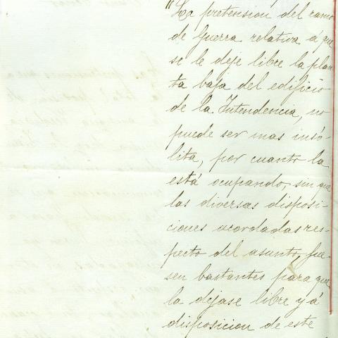 Arquivo do Reino de Galicia. Delegación Especial de Facenda. Informe de Manuel Murguía, xefe do arquivo da Delegación, no expediente aberto en relación coa reclamación de locais na Casa da Veeduría polo Goberno Militar. 1898. Sign.: 1401