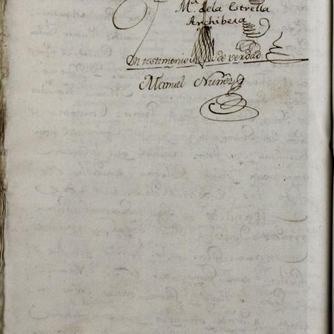 Arquivo do Reino de Galicia. Real Audiencia de Galicia. Preito de María Ignacia Losada Gaioso, viúva do marqués de Viance, con Francisco José Losada. Misión en posesión dos bens do vínculo Clara Fernández de Estrada. 1770-1794. Sign.: 19279-5