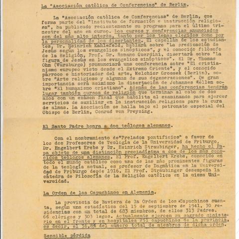Arquivo do Reino de Galicia. Xefatura Comarcal do Movemento de Betanzos. Boletín de información da Embaixada alemá en Madrid. 1941, novembro, 30. Madrid. Sign.: 65272-10