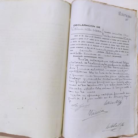 Arquivo do Reino de Galicia. Audiencia Provincial da Coruña. Causa instruída polo Xulgado de Corcubión sobre incidentes electorais no concellode Vimianzo. 1933. Sign.: 51459-11