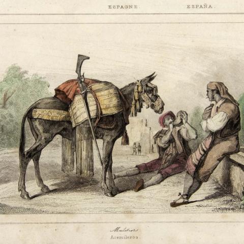 Arquivo do Reino de Galicia. Colección cartográfica e iconográfica. Muletiers = Acemileros. [1848]. Sign.: CC 81.
