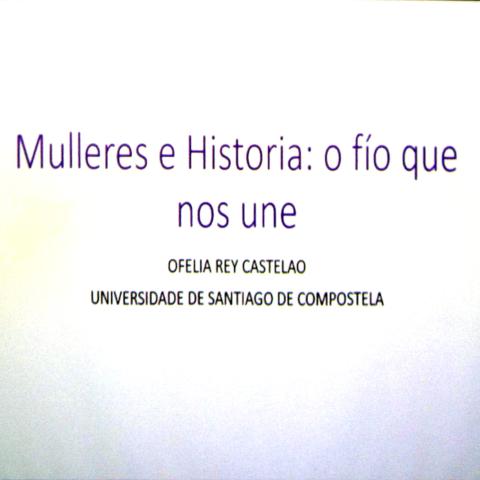 Arquivo do Reino de Galicia. Pantalla de presentación da conferencia de Ofelia Rey Castelao. 7 de marzo de 2023.