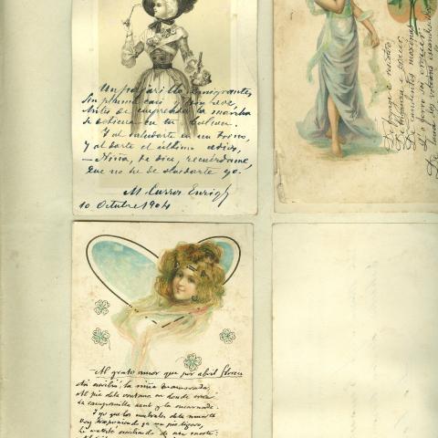 Arquivo do Reino de Galicia. Familia Carré. Tarxetas de felicitación dedicadas a María Carré Alvarellos. 1902. Sign.: 26962-3-1