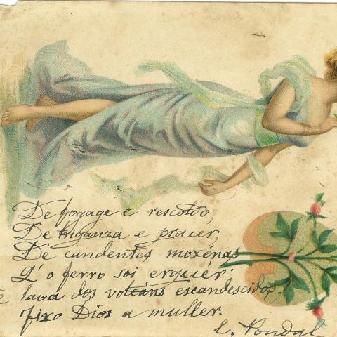 Arquivo do Reino de Galicia. Familia Carré. Tarxetas de felicitación dedicadas a María Carré Alvarellos. 1902. Sign.: 26962-3-1