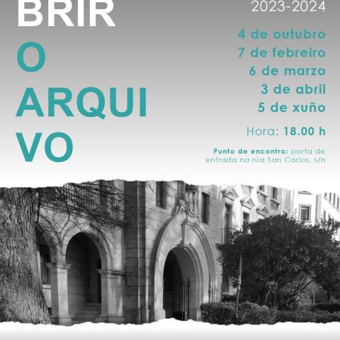 Arquivo do Reino de Galicia. Cartel do programa "Descubrir o Arquivo", 2023-2024.