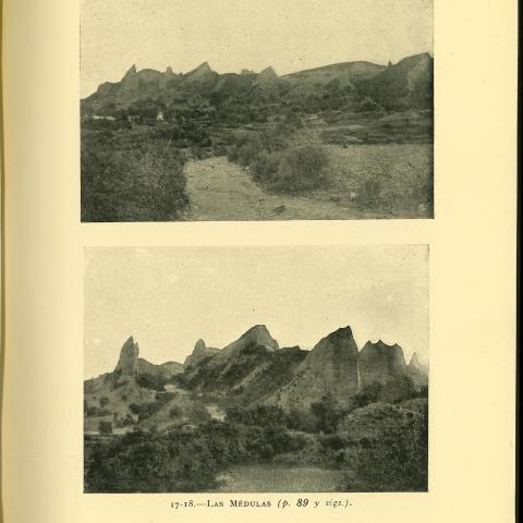 Las Médulas. Fotografía do Catálogo Monumental de España. Provincia de León / Manuel Gómez Moreno. - Madrid : Ministerio de Instrucción Pública y Bellas Artes, 1925.