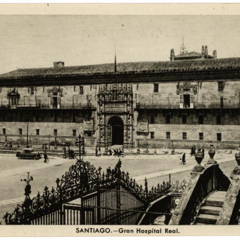 Archivo del Reino de Galicia. Colección de postais. Santiago: Gran Hospital Real. Ca. 1930. Sign.: 3968