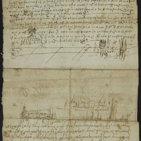 Documento 9: Pazo de Brandeso. Testamento de María Rodríguez, muller de Fernán de Remisil, veciña de Remisil. 1528, febreiro, 18. 1 doc. Galego e castelán, letra procesal. Sign.:29616/24.