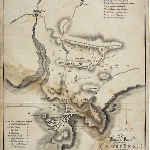 Plan of the Battle fought near Corunna, Jany. 16th. 1809 / S. Neele Sculp. - London : published bya Longman etc., 1809. Col.Cart. e Icon. MB 132