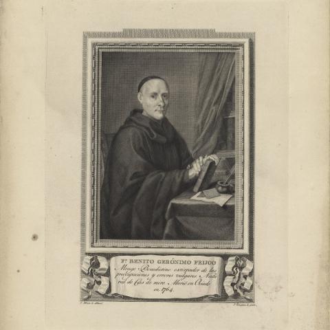 Retrato de Feijoo. Arquivo do Reino de Galicia, Col. Cart. e Icon. CC CC 1135.
