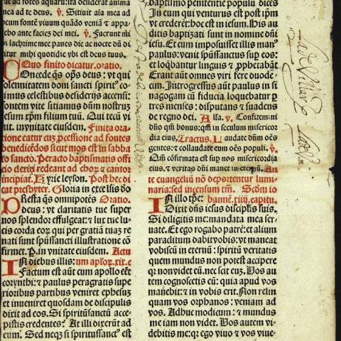 [Fragmento impreso de misal. S.XVI?]. 1 fol [XCVIII (R)]. Sign. ARG. B.Aux.FCeI. 39.