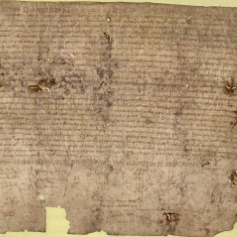 867, maio, 7. San Vicenzo de Almerezo (Ponteceso, A Coruña). Rosendo, bispo de Mondoñedo, doa ao mosteiro de San Vicenzo de Almerezo o lugar de Almerezo con todo o que posúe por herdanza do seu tío Gavinio (terras, gandos, libros e alfaias). Arquivo do Reino de Galicia. Colección de Diplomas en Pergamiño, nº 25.