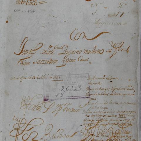 Arquivo do Reino de Galicia. Real Audiencia de Galicia. Causa a José Soller, peregrino, por fingirse sacerdote y otros delitos.1693-marzo-Sign. 26339-13.