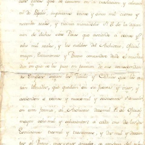 Arquivo do Reino de Galicia. Rea cédula de comisión ao rexente da Audiencia de Galicia, don Joseph de Zuazo Bustamante, para proseguir na formación e instalación do Archivo Público y General del Reyno de Galicia. 1777, febrero, 16. Madrid. 8 foll. ; 30,2 x 21 cm.Sign. 48.273/6-2, foll8.