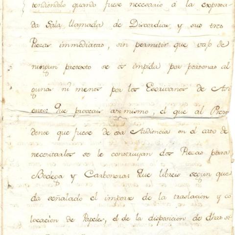 Arquivo do Reino de Galicia. Rea cédula de comisión ao rexente da Audiencia de Galicia, don Joseph de Zuazo Bustamante, para proseguir na formación e instalación do Archivo Público y General del Reyno de Galicia. 1777, febrero, 16. Madrid. 8 foll. ; 30,2 x 21 cm.Sign. 48.273/6-2, foll 11.