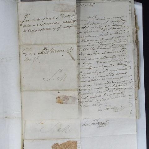 Arquivo do Reino de Galicia. Real Audiencia de Galicia. Expediente xeral para intervir en todos os bens e rendas da condesa de Torre Penela. 1808-1812. Cartas. Sign. 1501-19
