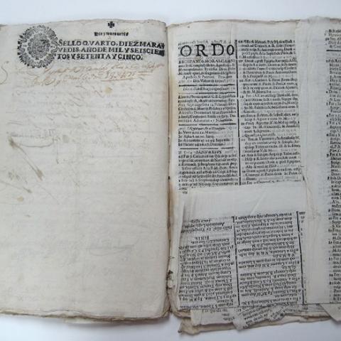 ORDO recitandi horas canonicas in compostellana...ecclesia...pro anno...1672. Vallis-Oleti: Ex Typographia Ioannis Antolini de Lago, [1672], [fol.1r.].