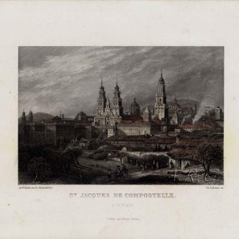 Arquivo do Reino de Galicia. Colección cartográfica e iconográfica. St. Jacques de Compostelle = Santiago. París : Furne, 18--?. Sign.: CC. 478