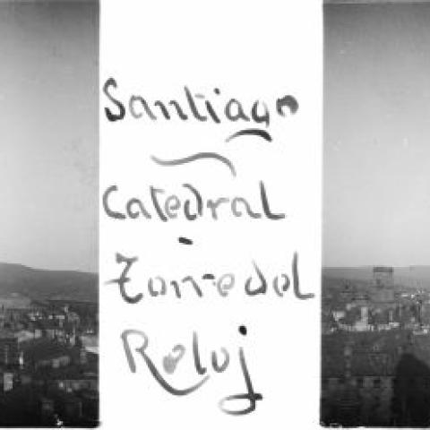 Arquivo do Reino de Galicia. Santiago de Compostela. Catedral de Santiago: Torre do Reloxo. 1914. Sign.: 787