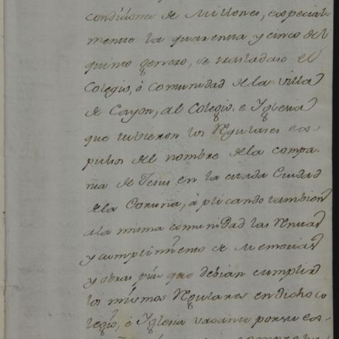 ARG. Convento de Nosa Señora do Socorro de Caión. Real Provisión do Consello de Castela que autoriza o traslado do convento desde Caión á Coruña. 1774, xullo, 7. Madrid. Sign. 45.308-1