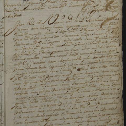 Arquivo do Reino de Galicia. Real Audiencia de Galicia. Preito de Jorge Varela Mariño co licenciado Cristóbal Mariño e consortes. Auto ordinario pola xurisdición civil e criminal das illas de Sálvora. 1695. Querela de Jorge Varela Mariño. Sign. 20709/33.