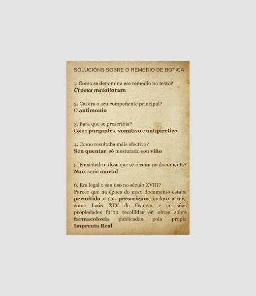 Pescuda no Arquivo: a vida na Galicia do século XVIII. 02. A medicina. Solución