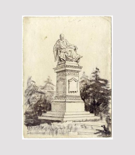 [Bosquexo presentado ao concurso para a construción da estatua do Padre Feijóo].