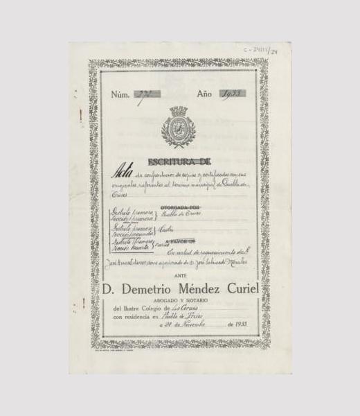 Traslado notarial da acta de confrontación das copias e certificados das actas de constitución de mesas e votacións do termo municipal da Pobra de Trives.