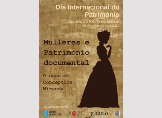 Arquivo do Reino de Galicia. Cartel da exposición virtual: "Mulleres e patrimonio: o caso de Concepción Miranda".