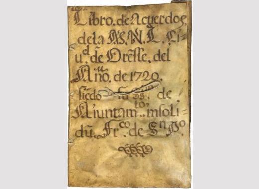 Cubiertas del libro acuerdos del Concejo de Ourense correspondiente al año 1720.