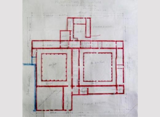 [Plano da planta baixa da Prisión Central de Celanova] 