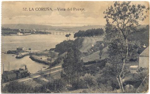 Arquivo do Reino de Galicia. Colección de Postais. La Coruña: Vista del Pasaje. [191?]. Sign.: 110