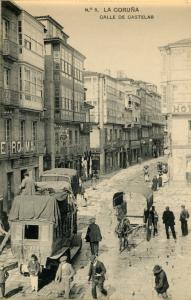 A Coruña: calle de Castelar. Ca. 1914. ARG. Colección de postais, sign. 0737.